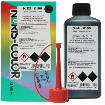 Фарба штемпельна для пластика и поліетилену на спиртовій основі 250 мл (чорна) NORIS 196 DS 250 чер