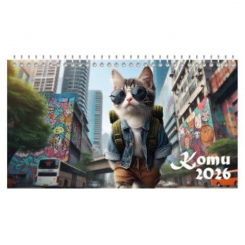 Календар настільний трикутник  2026 рік КОТИКИ перекидний будиночок на одну пружину  120 х 210 мм  ТМ ОДИСЕЙ КБ-26.05