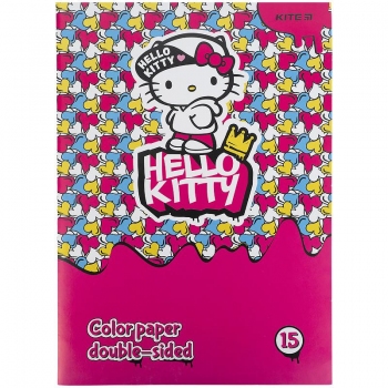 Бумага цветная двусторонняя А4 15 листов 15 цветов Kite Hello Kitty hk21-250