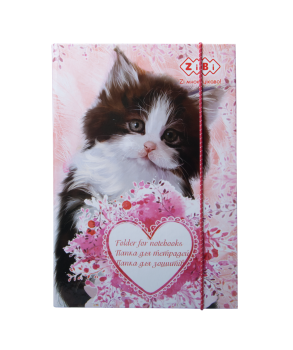 Папка для тетрадей CUTE CAT, картонная, на резинке B5+ (175х245х25мм) ZiBi ZB.14983 Папка для тетрадей CUTE CAT, картонная, на резинке B5+ (175х245х25мм) ZiBi ZB.14983