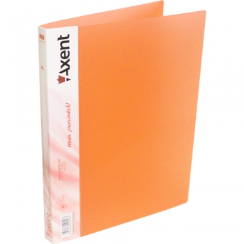 Папка пластиковая A4 с боковым прижимом, внутренним карамном AXENT 1301-25-a прозрачный оранжевый