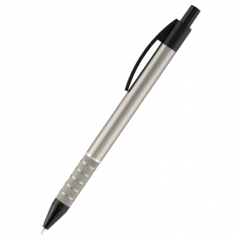 Ручка кулькова масляна автоматична Prestige 0,7 мм металевий сірий корпус Axent ab1086-03-02 синя