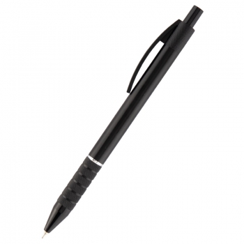 Ручка кулькова масляна автоматична Prestige 0,7 мм металевий чорний корпус Axent ab1086-01-02 синя