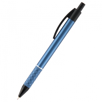 Ручка кулькова масляна автоматична Prestige 0,7 мм металевий синій металік корпус Axent ab1086-14-02 синя