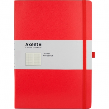 Записна книжка Partner Grand А4 (297х210мм) на 100 арк. клітинка кремовий блок, червона AXENT 8203-06-a