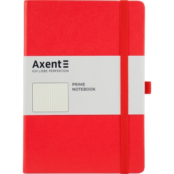 Записна книжка Partner Prime А5 (145х210) на 96 арк. в крапку кремовий блок, червона Axent 8304-06-a