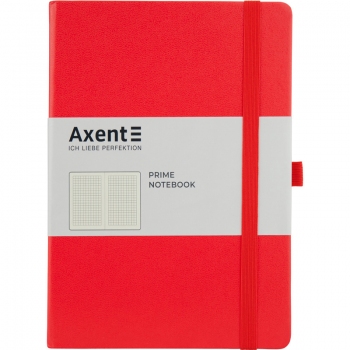 Записна книжка Partner Prime А5 (145х210) на 96 арк. клітинка, кремовий блок, червона Axent 8305-06-a