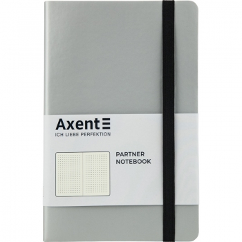 Записна книжка Partner Soft А5-(125х195мм) на 96 арк. кремовий блок в крапку, срібна Axent 8312-34-a