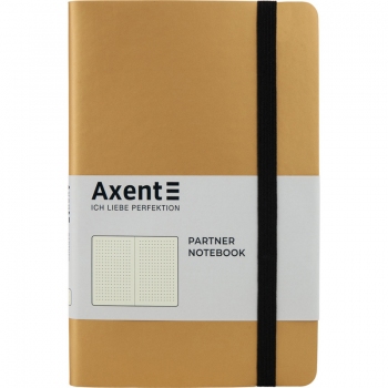 Записна книжка Partner Soft А5-(125х195мм) на 96 арк. кремовий блок в крапку, золота Axent 8312-35-a