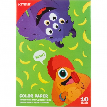 Папір кольоровий двостронній 10 арк., 10 кольорів А5 Jolliers Kite k20-293