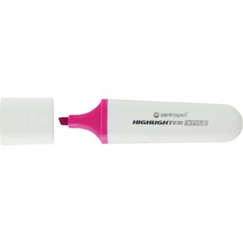 Маркер текстовый 1-4,6 мм клиноподобный наконечник Centropen Highlighter Style 6252/53 розовый