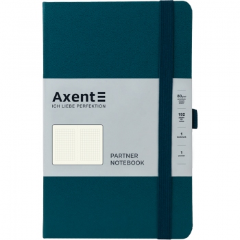 Записна книжка Partner А5-(125х195мм) на 96 арк. кремовий блок в клітинку Axent 8201-31-A малахит