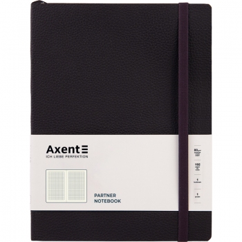 Записна книжка Partner Soft L 190х250мм на 96 арк. кремовий блок в клітинку Axent 8615-01-a чорна