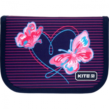 Пенал без наповнення Kite Education Butterflies K21-622-3, 1 відділення, 2 відворота