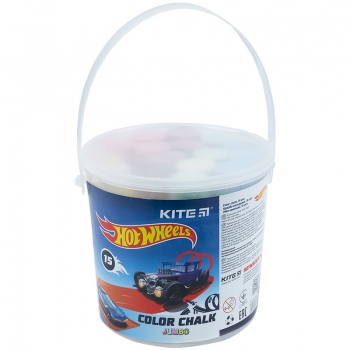 Крейда кругла, кольорова JUMBO у пластиковому кошику 15 штук HW Kite hw21-074