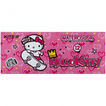 Фарби акварельні  12 кольорів в картонній упаковці Hello Kitty Kite hk21-041