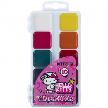 Фарби акварельні  10 кольорів в пластиковій упаковці Hello Kitty Kite hk21-060