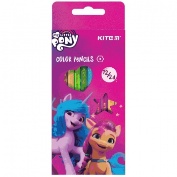 Карандаши цветные двухсторонние 12 штук 24 цвета серия Little Pony Kite lp22-054
