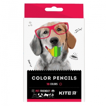 Карандаши цветные 18 цветов серия Dogs Kite k22-052-1