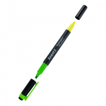 Маркер текстовый двухсторонний Highlighter Dual, 2-4 мм Axent 2534-04-a зелено-желтый