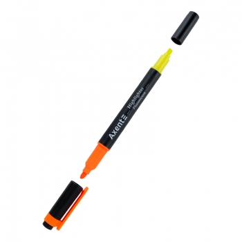 Маркер текстовый двухсторонний Highlighter Dual, 2-4 мм Axent 2534-12-a оранжево-желтый