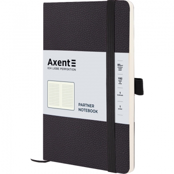 Записна книжка Partner Soft Skin А5-(125х195мм) на 96 арк. кремовий блок в клітинку Axent 8616-01-a чорна