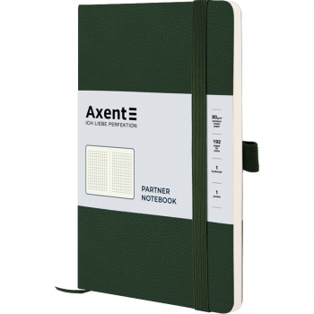 Записна книжка Partner Soft Skin А5-(125х195мм) на 96 арк. кремовий блок в клітинку Axent 8616-23-a темно-зелений