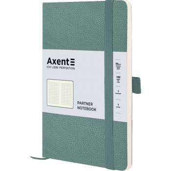 Записна книжка Partner Soft Skin А5-(125х195мм) на 96 арк. кремовий блок в клітинку Axent 8616-48-a сіро-лазурна