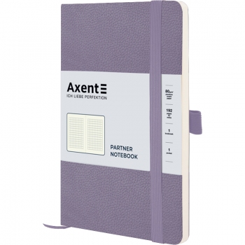 Записна книжка Partner Soft Skin А5-(125х195мм) на 96 арк. кремовий блок в клітинку Axent 8616-36-a бузкова