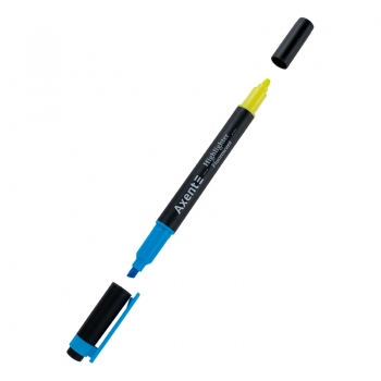 Маркер текстовый двухсторонний Highlighter Dual, 2-4 мм Axent 2534-02-a голубой-желтый