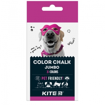Крейда кольорова Jumbo 3 штуки в упаковці Dogs Kite k22-077