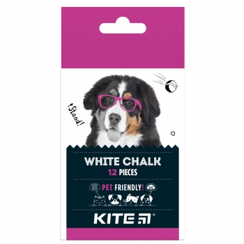 Мел белый круглый 12 штук в упаковке  Dogs Kite k22-079-12