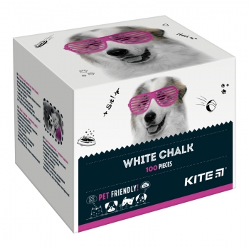 Крейда біла кругла 100 штук в упаковці  Dogs Kite k22-079-100
