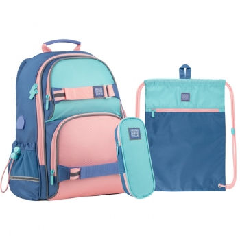 Набір рюкзак + пенал + сумка для взуття Kite WK 702 св.фіолетовий set_wk22-702m-3