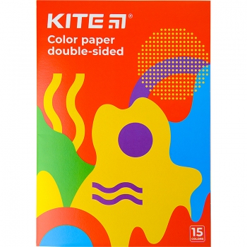 Папір кольоровий двостронній А4 15 арк. 15 кольорів Fantasy Kite k22-250-2