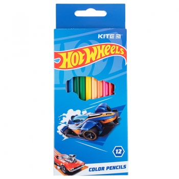 Олівці кольорові 12 кольорів в упаковці Hot Wheels Kite hw23-051