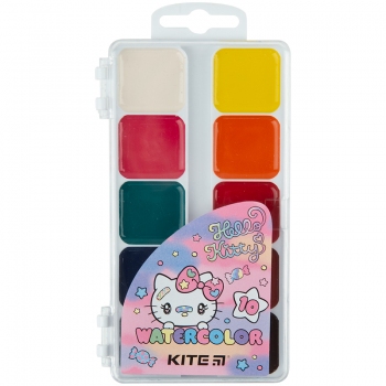 Фарби акварельні 10 кольорів в пластиковій упаковці Hello Kitty Kite hk23-060