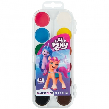 Фарби акварельні 12 кольорів в пластиковій упаковці Little Pony Kite lp23-061