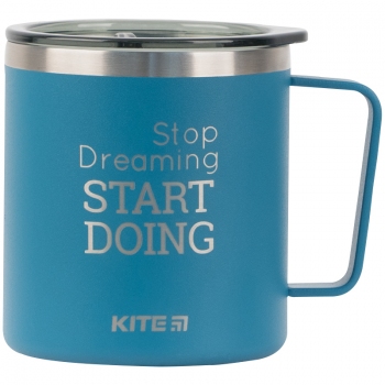 Термокружка 400 мл, Kite k22-379-02-2 синя Stop dreaming Start doing