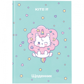 Щоденник шкільний, тверда обкладинка, Kite k24-262-6 Rainbow Catcorn