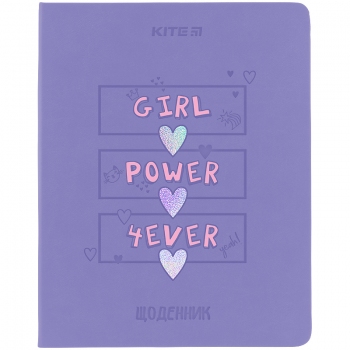 Щоденник шкільний, м'яка обкладинка, Kite k24-283-3 PU, Girl Power 4ever