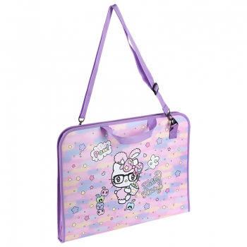 Портфель на блискавці  з ручками на одне відділення A3+, Hello Kitty Kite hk24-411
