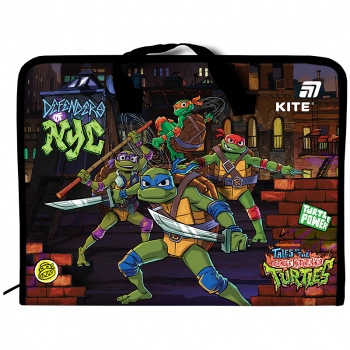 Папка-портфель на блискавці з ручками на одне відділення A4, Ninjia Turtles Kite nt25-202