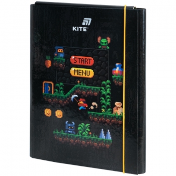 Папка для праці на гумках формат А4+, Pixel Game Kite k25-213-2