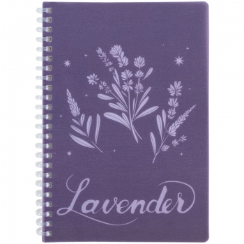 Блокнот на пружині, А5 на 80 арк. в клітинку в пластиковій обкладинці  Lavender 4 Axent 8033-4-a