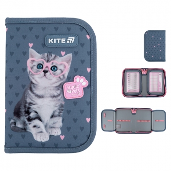 Пенал на одне відділення з двома відворотами без наповнення Studio Pets-1 Kite sp25-622-1
