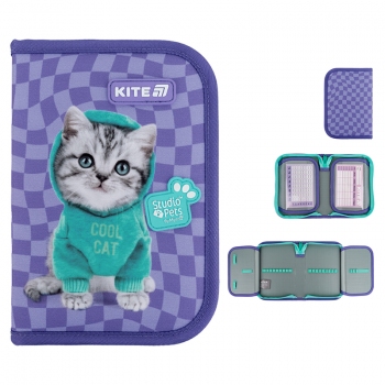 Пенал на одне відділення з двома відворотами без наповнення Studio Pets-2 Kite sp25-622-2
