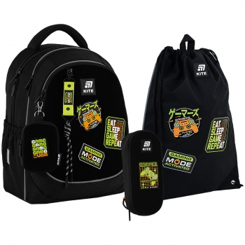 Набір рюкзак + пенал + сумка для взуття Gaming Mode Kite set_k25-700m-5