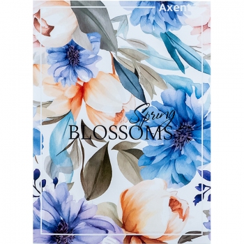 Зошит А4 картонна обкладинка, 96 арк., клітинка, Spring Blossoms Axent 4782-5-a