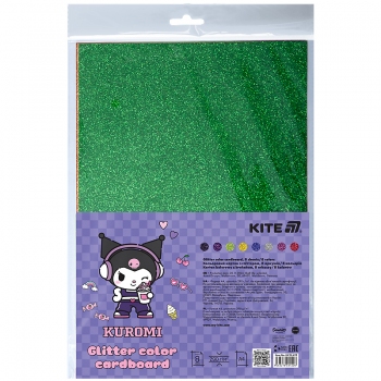 Картон кольоровий з гліттером 8 арк., 8 кольорів А4 HK Kite hk24-422